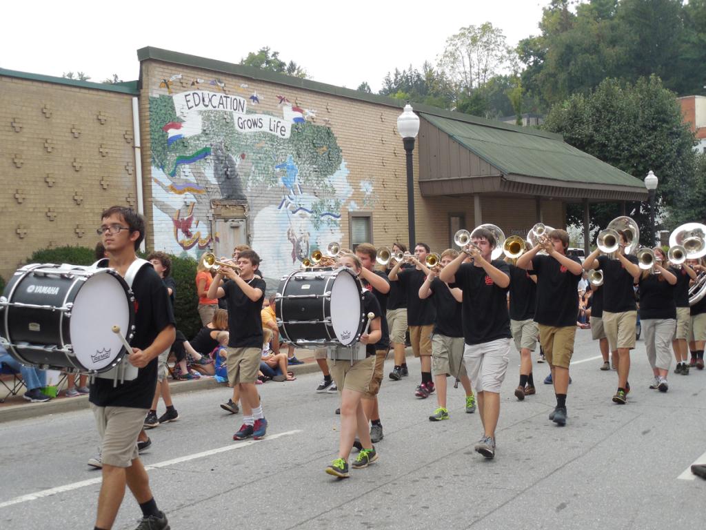 people in a marching band