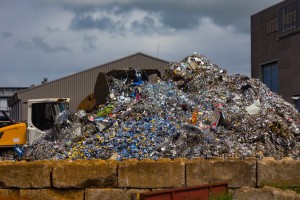 Recycling center pile