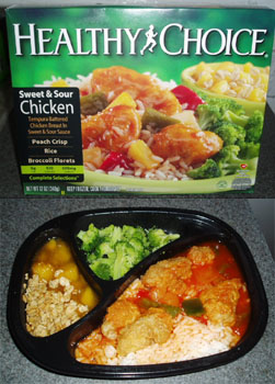 A sweet & sour chicken Healthy Choice meal