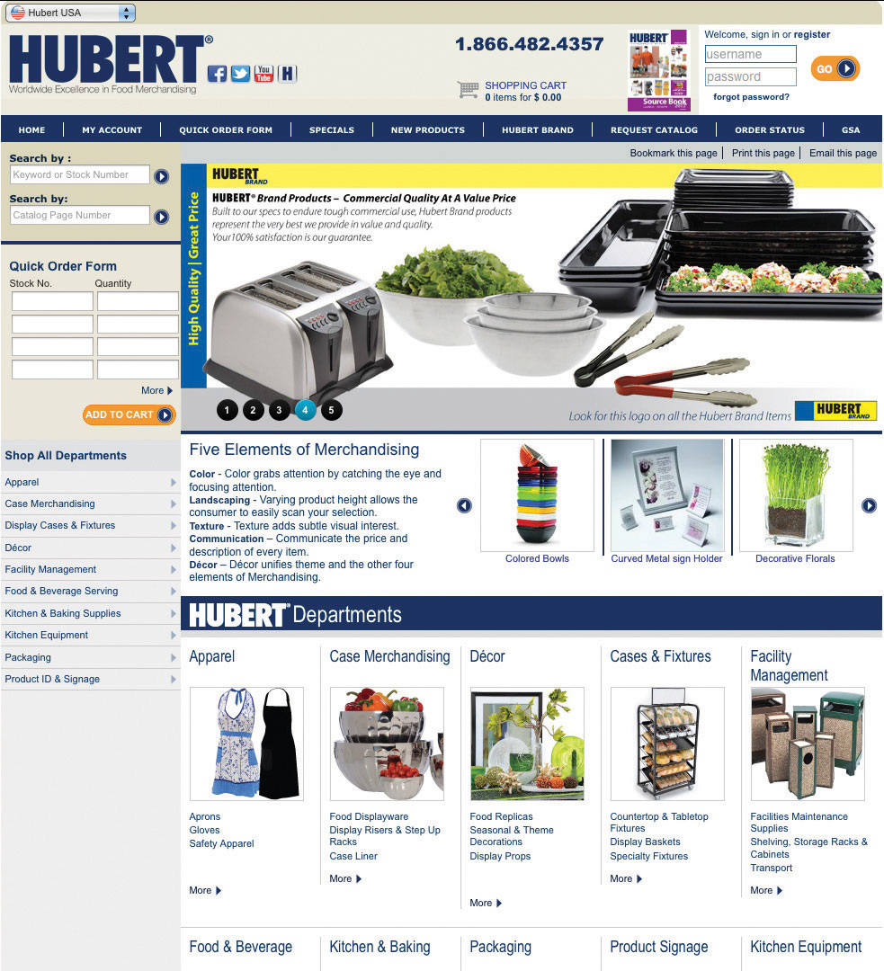 Hubert Company website screen shot
