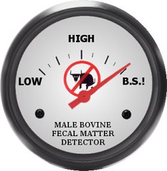 A picture of a dial from low to high that is a male bovine fecal matter detector